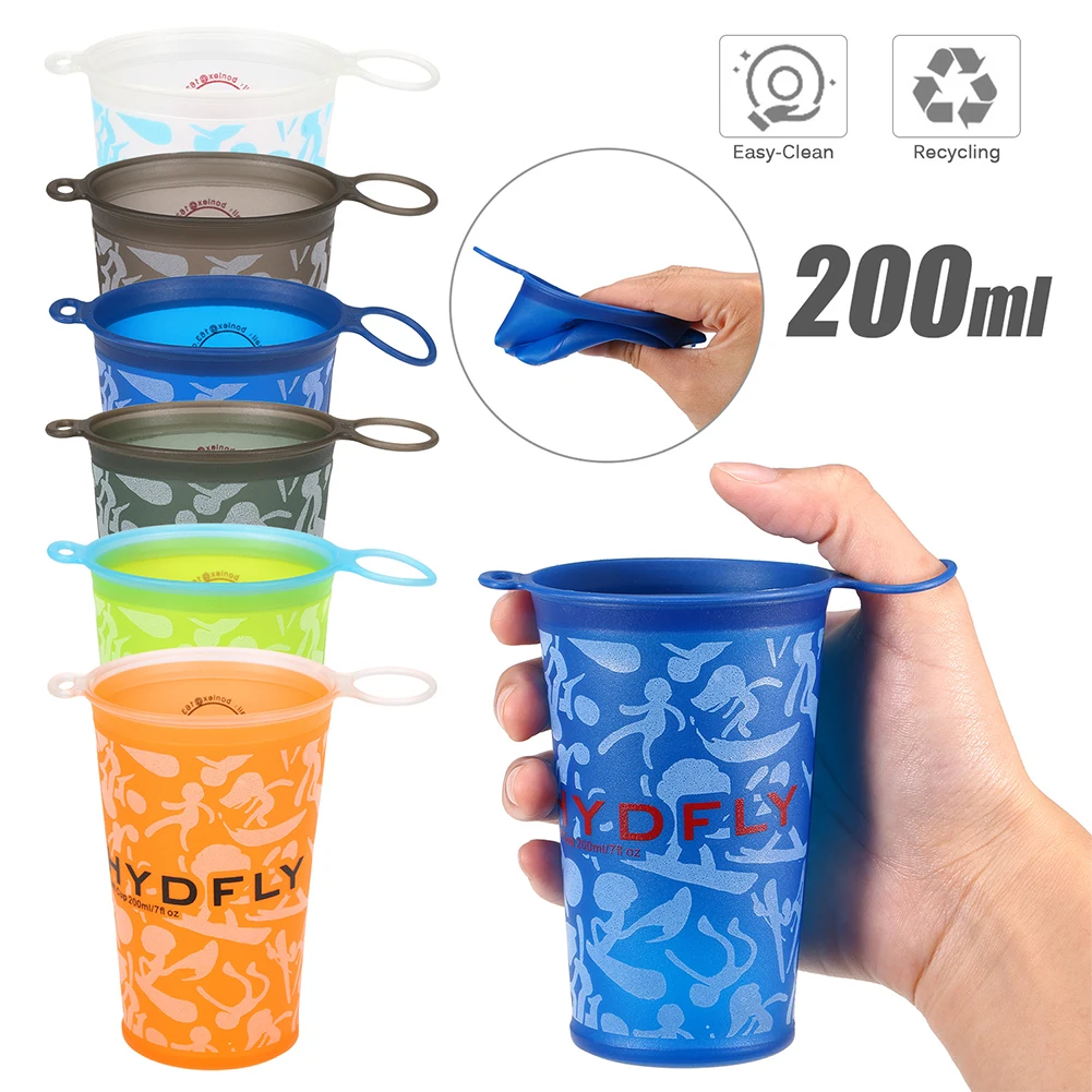 200ml Foldable Cup sports water bottle portable water bottle portable water jug stainless steel cups Portable Large-caliber Cup Mouth Tpu Soft Water For Outdoor Marathon Cycling Trailing Running drop ship