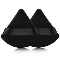 Black Pink Triangle Velvet Puffs Set Ultra-Soft Loose Powder Facial Beauty Makeup Tools Cosmetic Foundation Sponge Puff 2