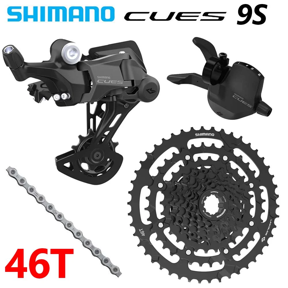 ディレイラーキットSHIMANO-MTB,カセット9 s,11-41, 46t,1x9