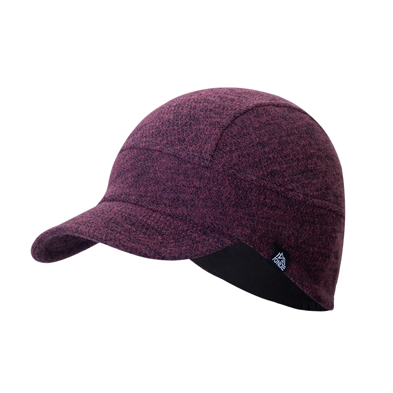 

AONIJIE Warm Wool Knitted Hat Short Brim Baseball Caps Ear Protect for Camping Hiking Running