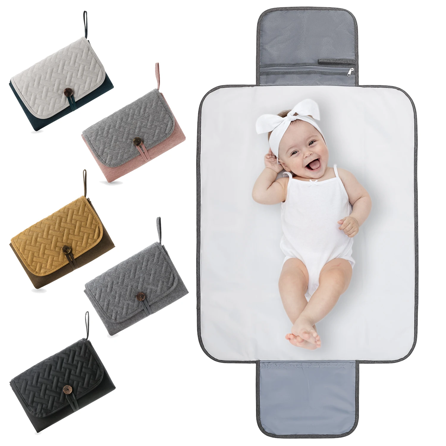 Portable Multifunction Foldable Waterproof Changing Pad Newborn Baby Diaper Changing Mat Pads