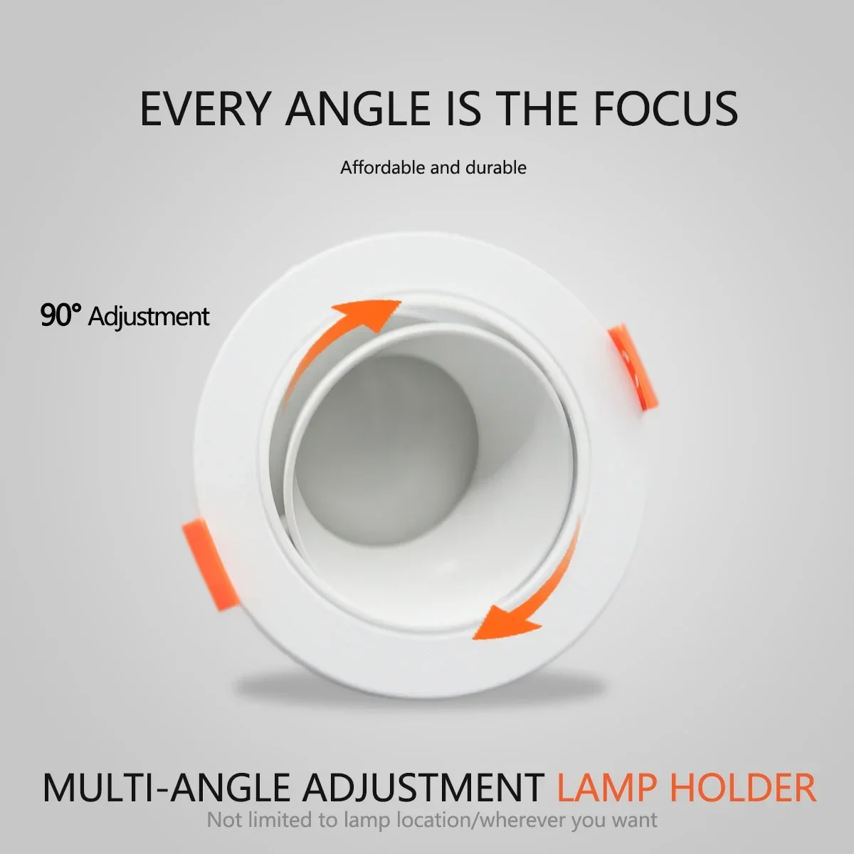 Description Picture 3 of item5/10/20pcs 7W LED Downlight GU10 Ceiling Spotlights 90degree Angle Adjustable Rotating AC220V 120V Indoor Lighting Energy Saving