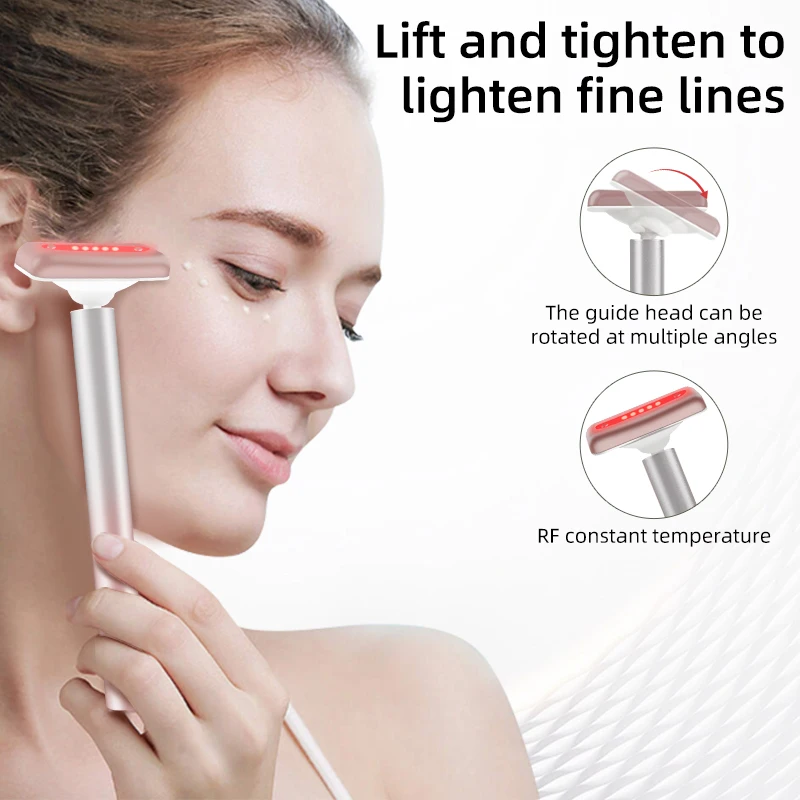 Eye Massager Microcurrent EMS Facial Wand Face Massager Red Ligh Facial Fade Eye Line Magic Dark Circle Wand Therapy Infrared Beauty Device