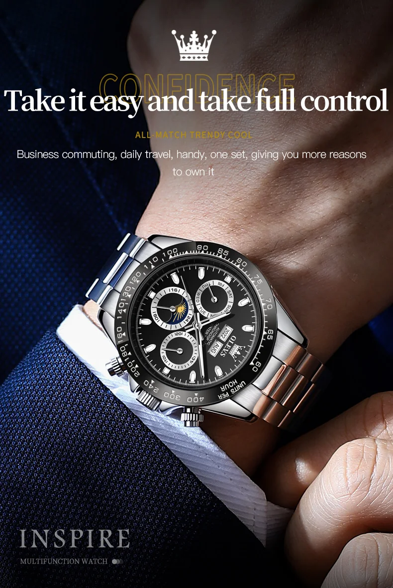 OLEVS 6654 Mechanical Automatic Multifunction Men's Watch description image 9