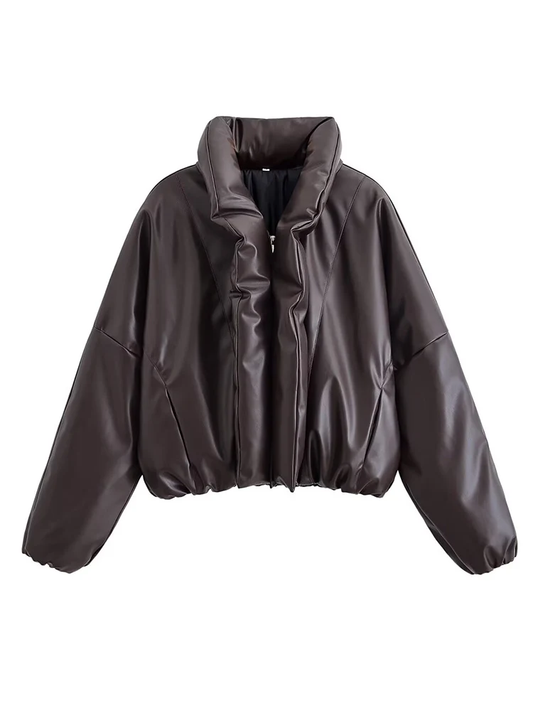 Fashion Thicken Cotton Jacket For Women Loose Long Sleeve Zipper Warm Coat Winter Ladies Street Large Lapel Cotton Outerwear