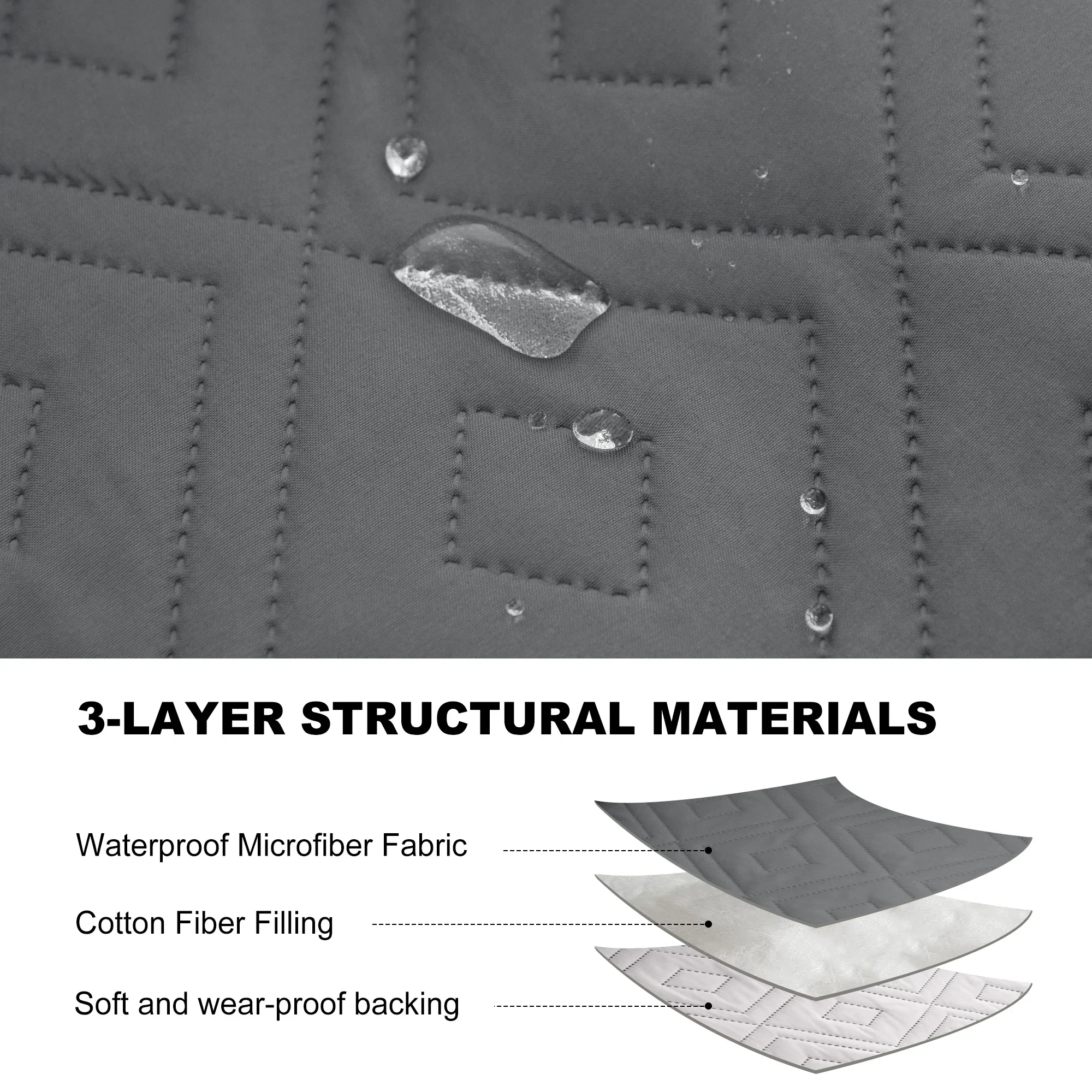 Quilted Recliner Sofa Cover Water Repellent Reclining Chair Covers Pet Kid Dogs Mat Armchairs Slipcovers with Elastic Strap 6