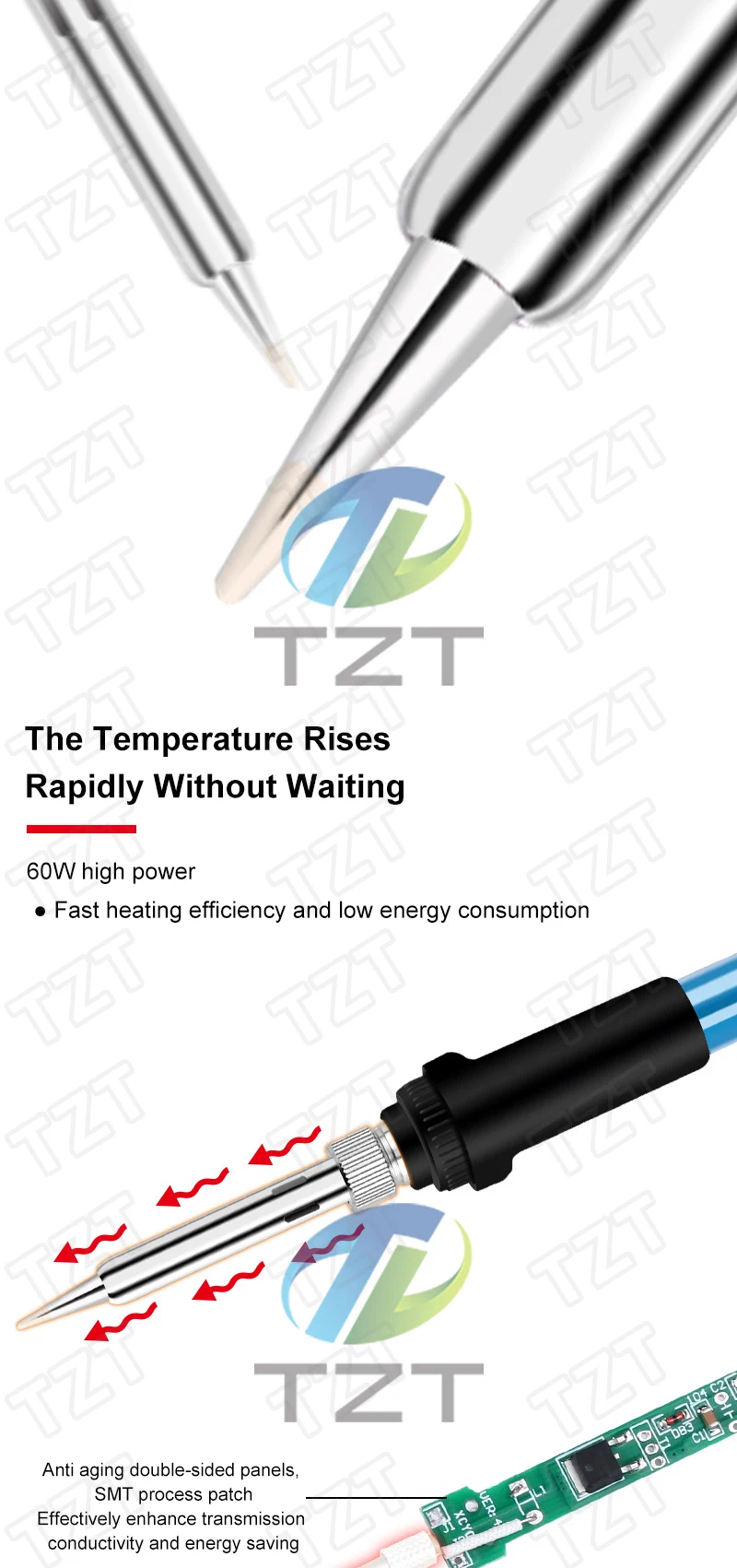 Neue Einstellbare Temperatur Elektrische Lötkolben 220V 60W Schweißen Solder Rework Station Wärme Bleistift Tipps Reparatur Werkzeug – Detail 4