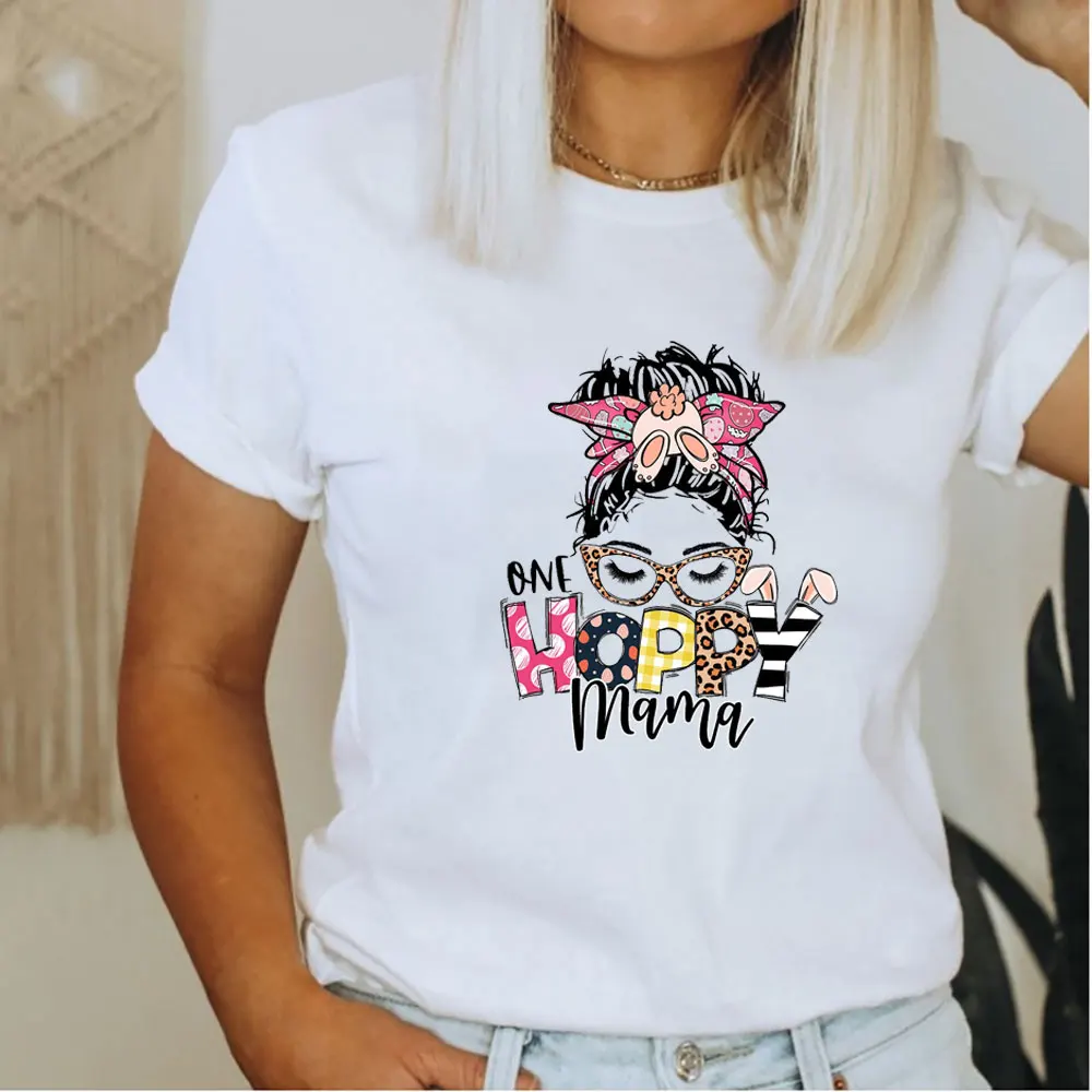 

One Hoppy Mama New Arrival Mother's Day Shirt 100%Cotton Women Tshirt Funny Summer Casual Short Sleeve Top Tee Gift for Mom