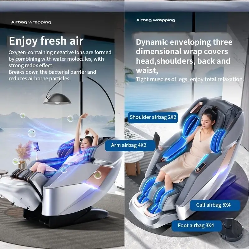 3 Year Warranty 4D Waist Heating Luxury Massage Chair Full body Airbag  SL Track Massage Sofa 3D Zero Gravity Home Office Chair 3