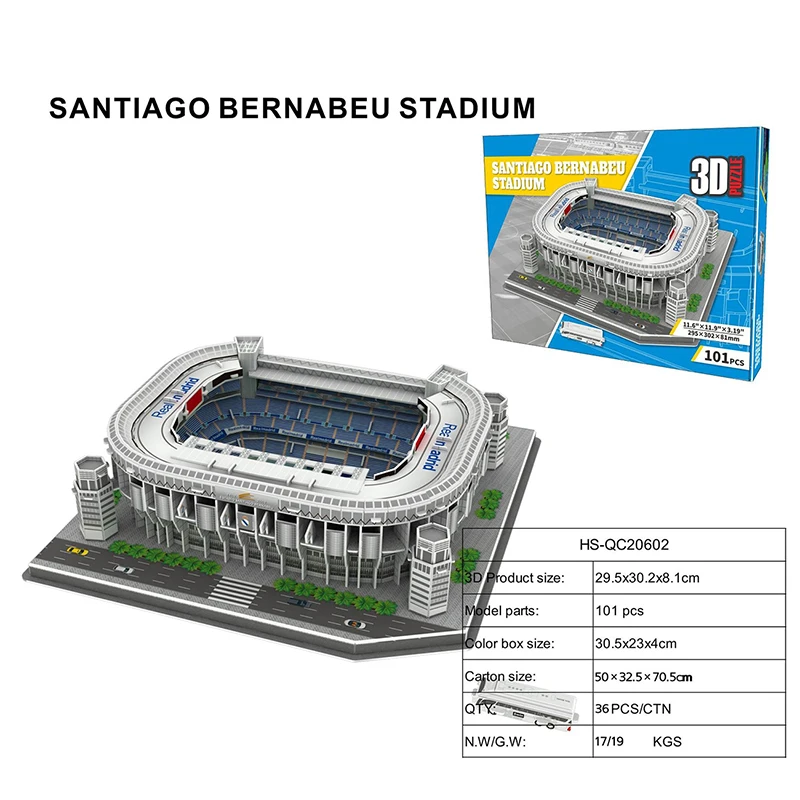 Modèle de stade de football de Puzzle 3D, ensemble de blocs de construction  de stade 3D terrain de Football assemblant des jou[375] - Cdiscount Jeux -  Jouets