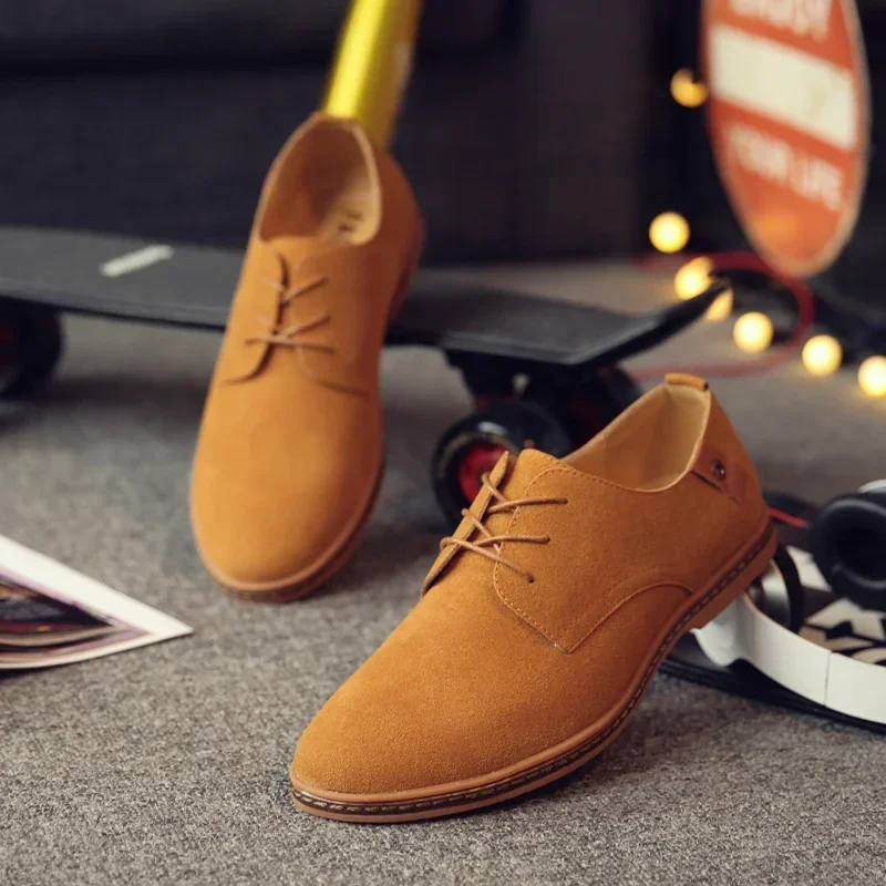 Men's Oxford Casual Shoes Summer Suede Men's Shoes Classic Sneakers Comfortable  Dress Shoes Plus Size Flat  2024 New 4