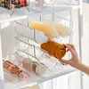 Refrigerator Organizer Tray for Wine and Glasses Plastic Wine Can Shelves with Stackable Glass Storage Racks Cup Storage Rack 1
