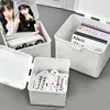 White Kpop Photocard Storage Box Idol Cards Photos Collection Box Jewelry Container ID Card Organizer Desktop Decor Supplies 3