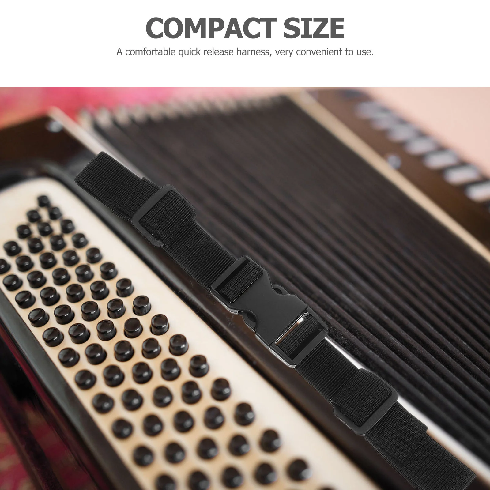 Ifundom 2 Ceintures De Poitrine Noires Boucle à Dégagement Rapide Pour Accordéon, Sangles Réglables En Nylon Anti-dérapant, Ceinture De Fixation Pratique Pour Paquet à Dos Et Instruments