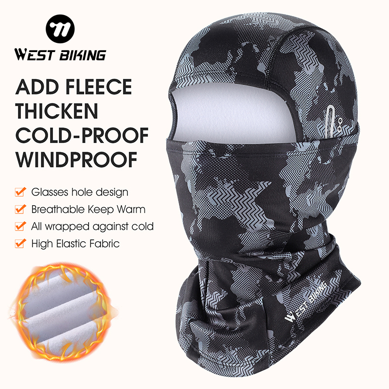 WEST BIKING Winter Warm Cycling Cap  Fleece Soft Balaclava Sport Scarf Neck Warmer Ski Bicycle Motocycle Running Cap Bike Hat