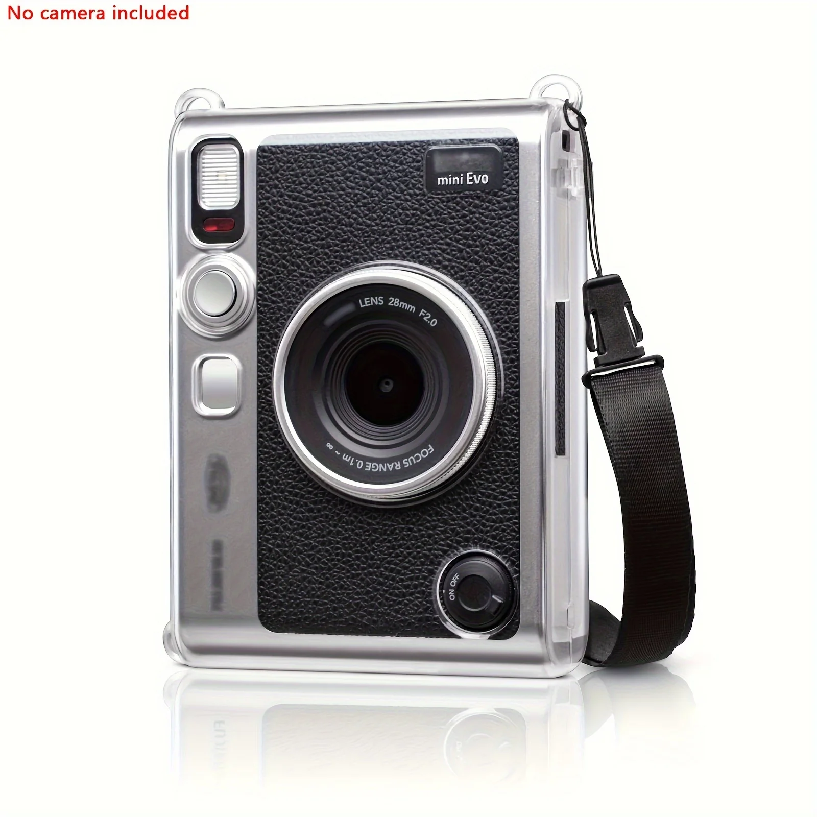 Camera Clear Case action camera cover 1 x for instax Mini EVO Camera with Shoulder Strap-Clear (Camera not included)