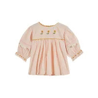 Robe pour enfants EM 2026SS, robe pour filles, broderie florale de style industriel, manches volantes, jupe de cow-boy 6