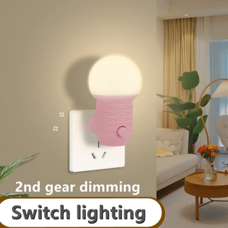LED 플러그인 야간 조명 흰색 빛 따뜻한 빛 간호 눈 수면 조명 침실 소켓 조명 에너지 절약 램프 발코니