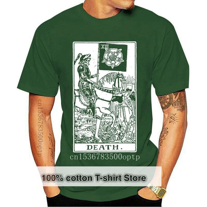 New Death Tarot Card Major Arcana Fortune Telling Occulto Vendita Calda Clown T Shirt Uomo/Donna Stampato Terrore Moda T-Shirt