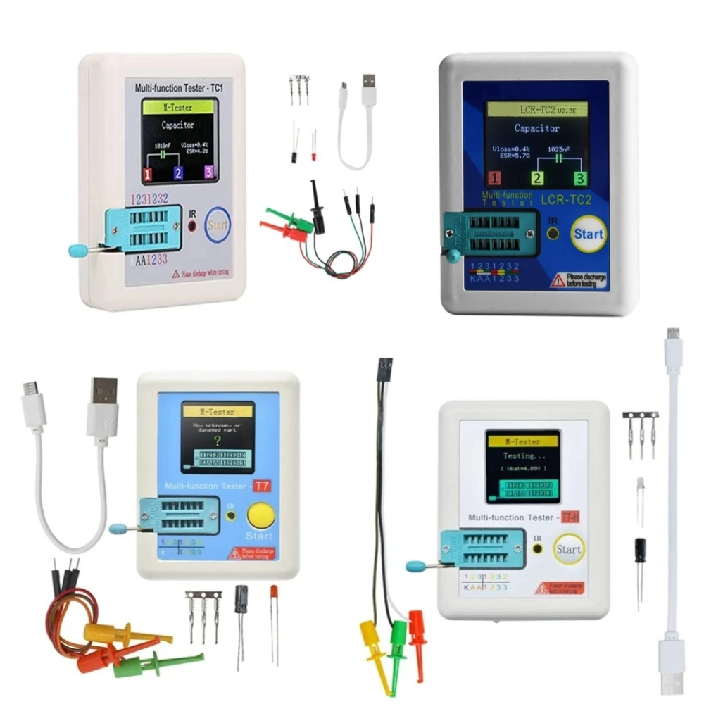 Transistor tester Digital multimeter tester LCR tester for Diode Triode MOS/PNP/NPN Capacitor Resistor Transistor Replace LCR-TC2 TC-T7-H LCR-TC1 TCR-T7