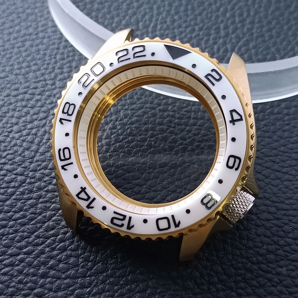 42mm Gold/Rose Gold Steel Watch Case with Sapphire Glass and 22mm Strap