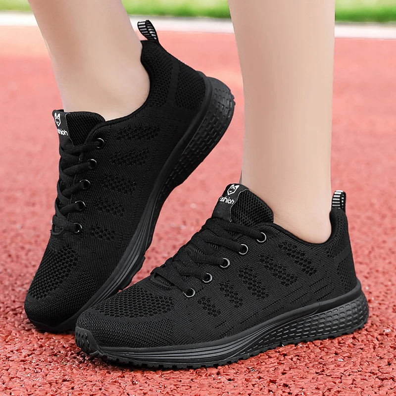 Running Shoes Women Casual Sport Men Running Weave Air Mesh Sneakers Non Slip Breathable Jogging