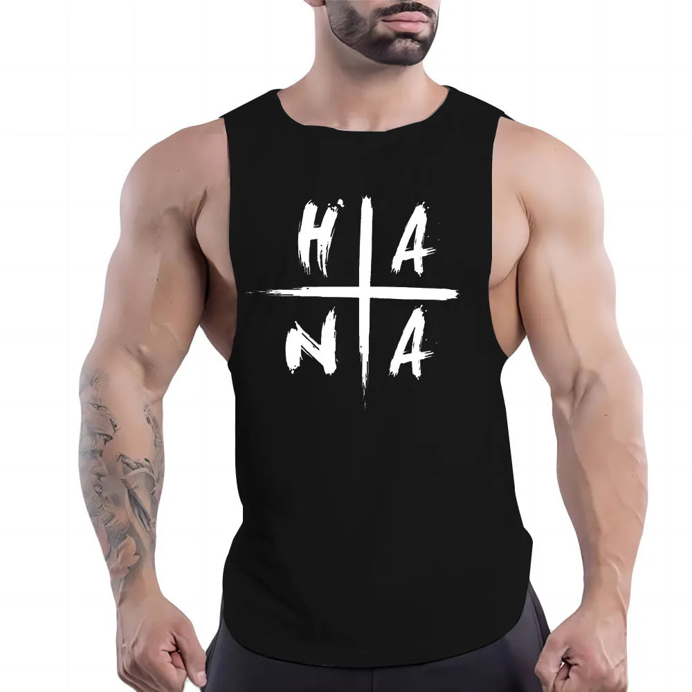 

Summer Outdoor Sports Adult Men O Collar Vest T-Shirt Creative Letter Pattern 2d Print Breathable Multi-Color Youth Trend
