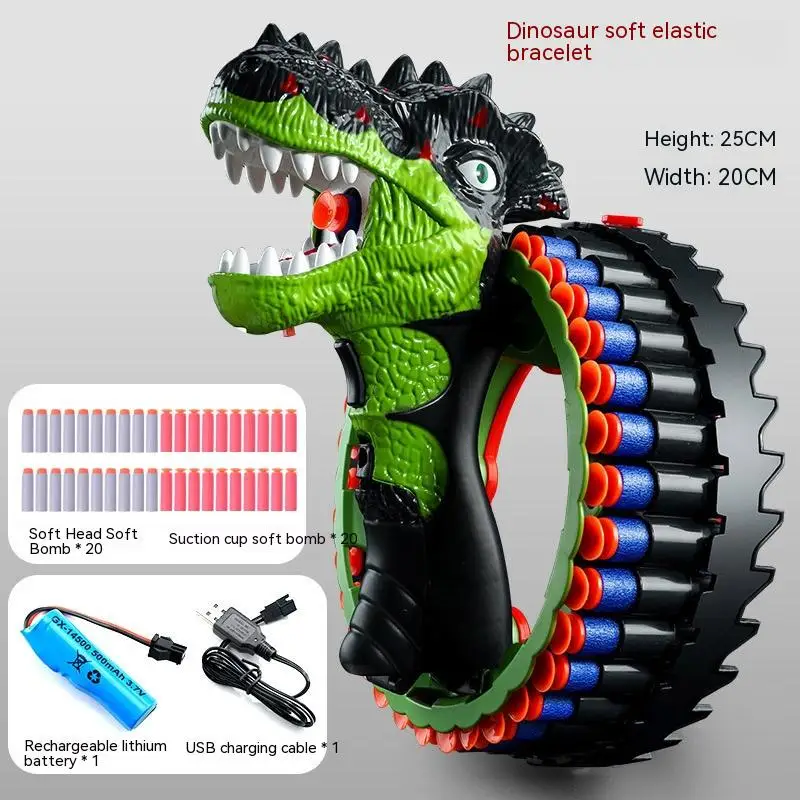 Children\'s Toy Gun Dinosaur Pistol Parent-child Interaction Simple Toy Electric Multiple Shot Soft Bullet Soft Bullet Gun Gifts