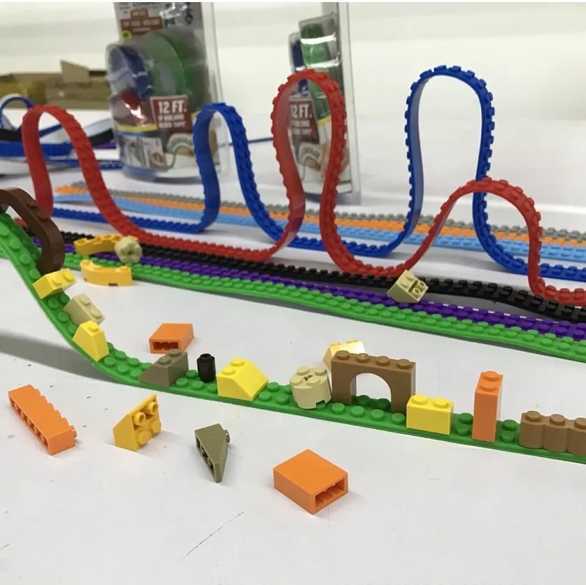 Bauspielzeug, kompatibel mit LEGO, selbstklebende Trägerpaste/Schnitt überall, Block-Display-Organizer, Silikon, 92 cm, Kinderpuzzle – Detail 17
