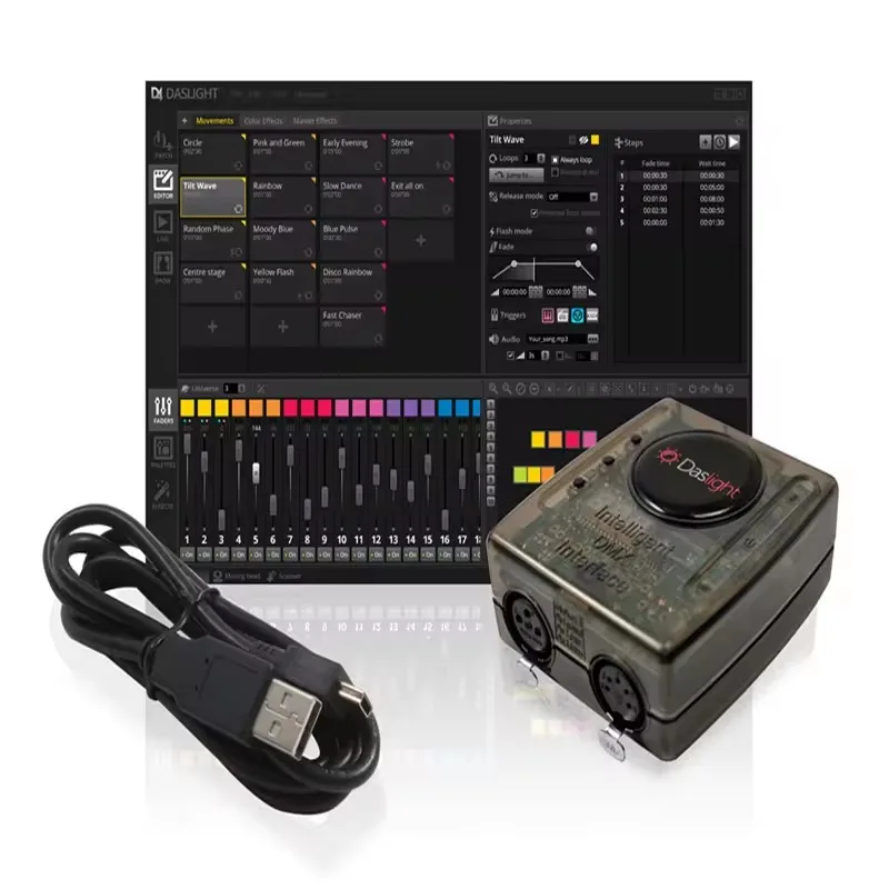 Daslight DVC4 GZM Stage Lighting Control Software Professional Stage Control Equipment USB Computer Control Lights DMX interface 2