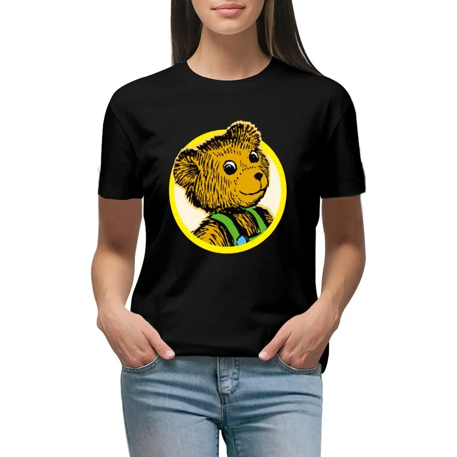 

Corduroy bear T-shirt Aesthetic clothing summer clothes Woman clothes