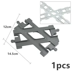 Large Particle Railway Transport Set - Big Size Building Block Train Car Parts (Cross Track)