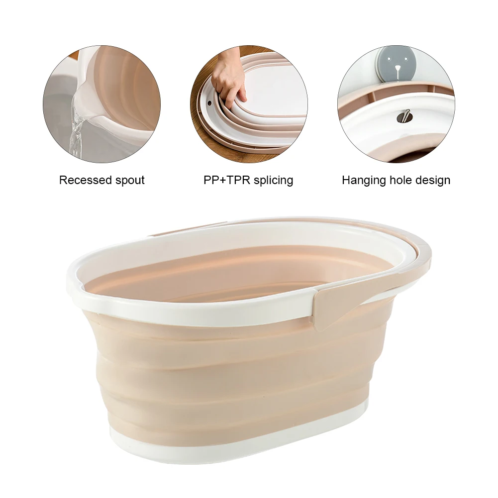 Cleaning Bucket High-Temperature Resistant Portable Water Pail With Hanging Hole Rectangular For Outdoor Garden Camping Fishing