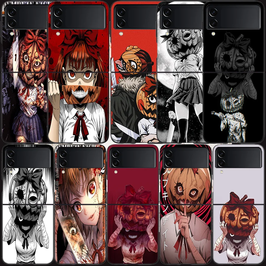 Pumpkin Night Naoko Kirino Custodia Per Samsung Galaxy Z Flip 3 Flip 5 4 5G Cover Rigida Nera Per Cellulare Samsung Z Flip 5 5G Luxury P