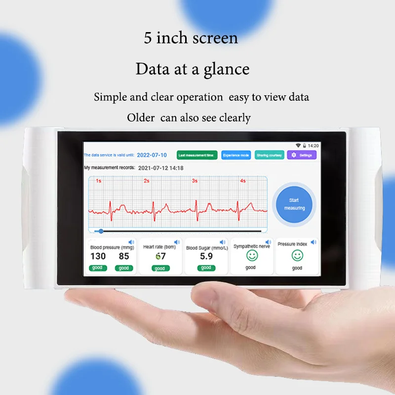 Non-Invasive Blood Glucose Meter Monitoring Rechargeable Needle-free No Blood Glucose Meter Diabetes Tester Ecg Detection blood glucose monitor