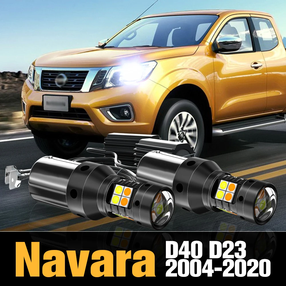 

2pcs Canbus LED Dual Mode Turn Signal+Daytime Running Light DRL Accessories For Nissan Navara NP300 D40 D23 2004-2020 2011 2012