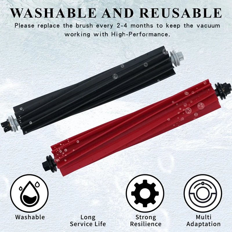 Фото 1 пара, прорезиненные Роликовые щетки для Xiaomi Roborock Q8 Max, Q8 Max +, Q5 Pro, Q5 Pro + №5
