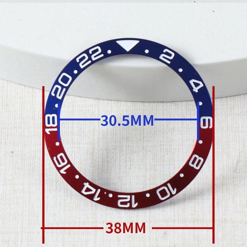 Ceramic Black Grey 38mm Watch Bezel Insert - Modern Design Accessories