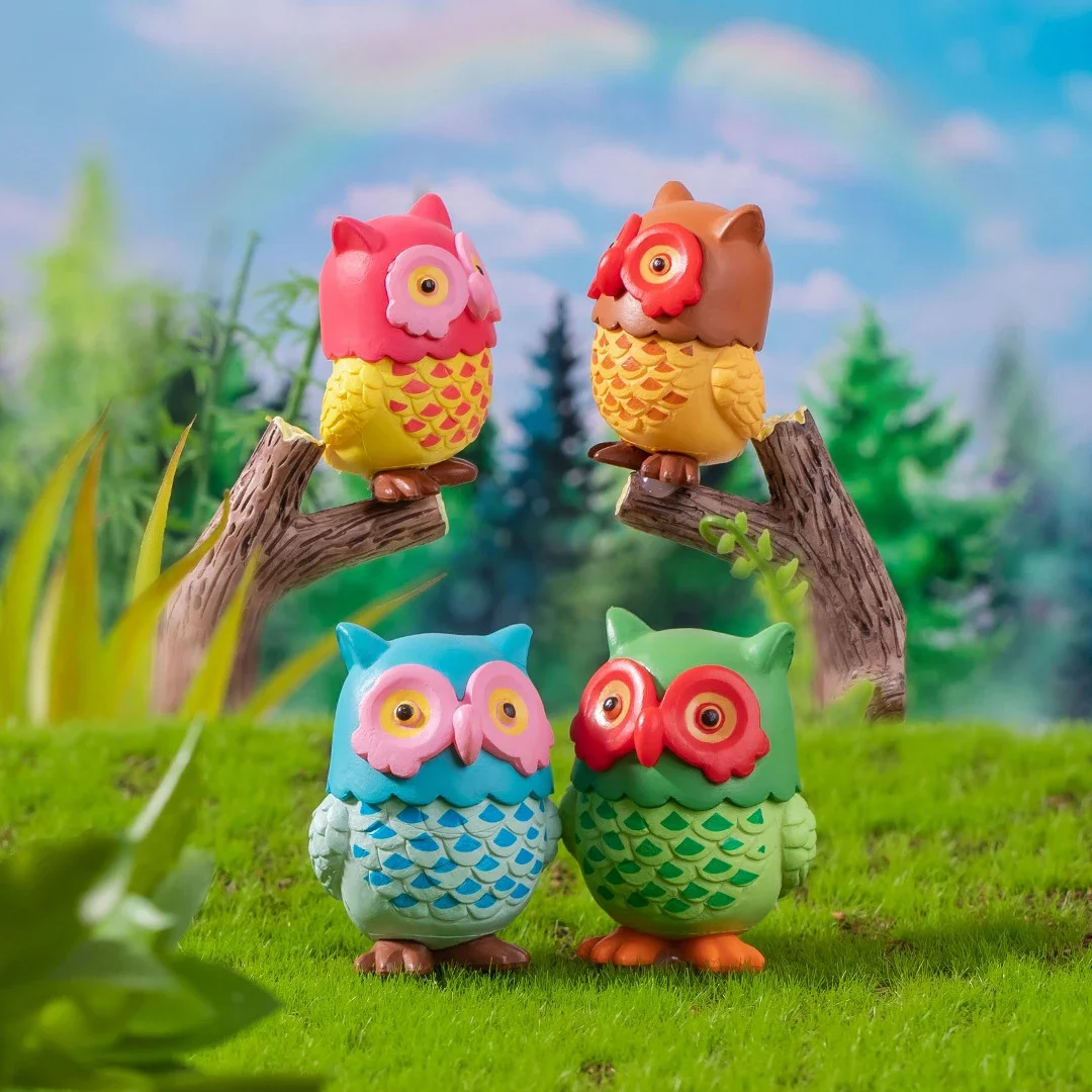 

European and American Owl Micro Landscape Ornaments Garden Moss Figurine Miniature Creative Home Desk Decoration PVC Ornaments