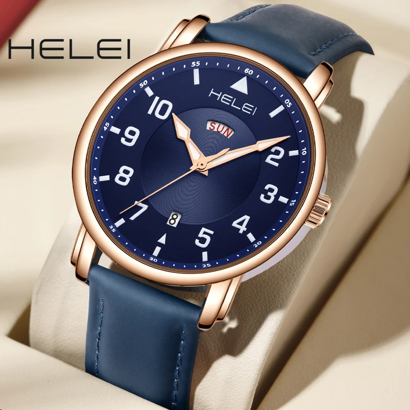 HELEI hot models 2024 jazz series popular light luxury multi-function quartz movement men's quartz watches men's watches