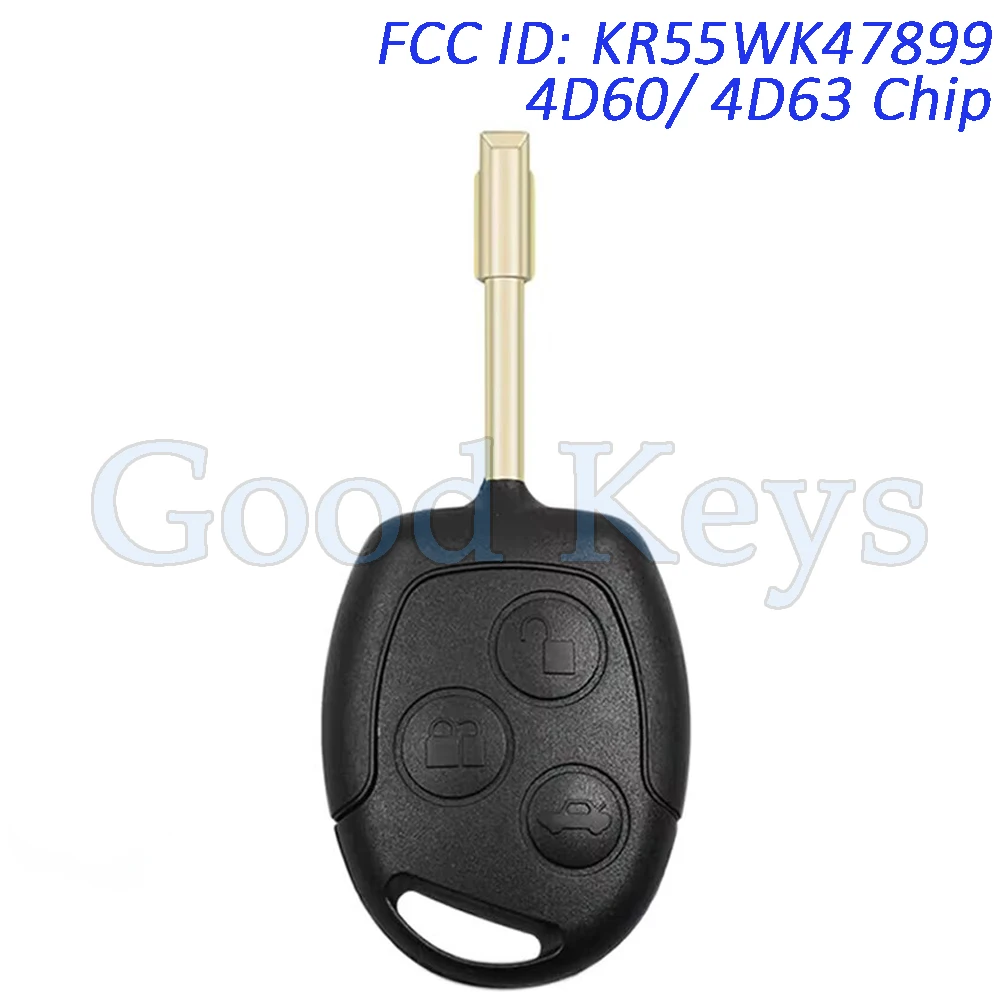 KEYECU KR55WK47899 Remote Key Fob for Ford Focus Transit Connect 2010 2011 2012 2013 433MHz 4D60/ 4D63 FO21 164-R8042 164-R8039