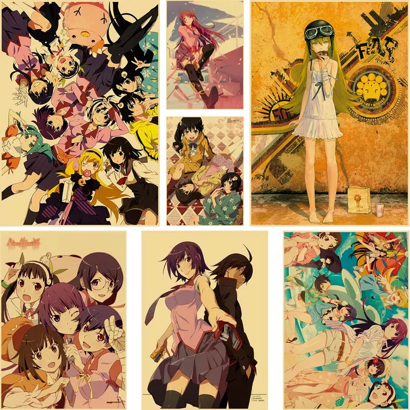 

Home Decor Japanese Anime Bakemonogatari Posters Retro Kraft Paper Prints Pictures Wall Stickers Room Decoration Art Paintings