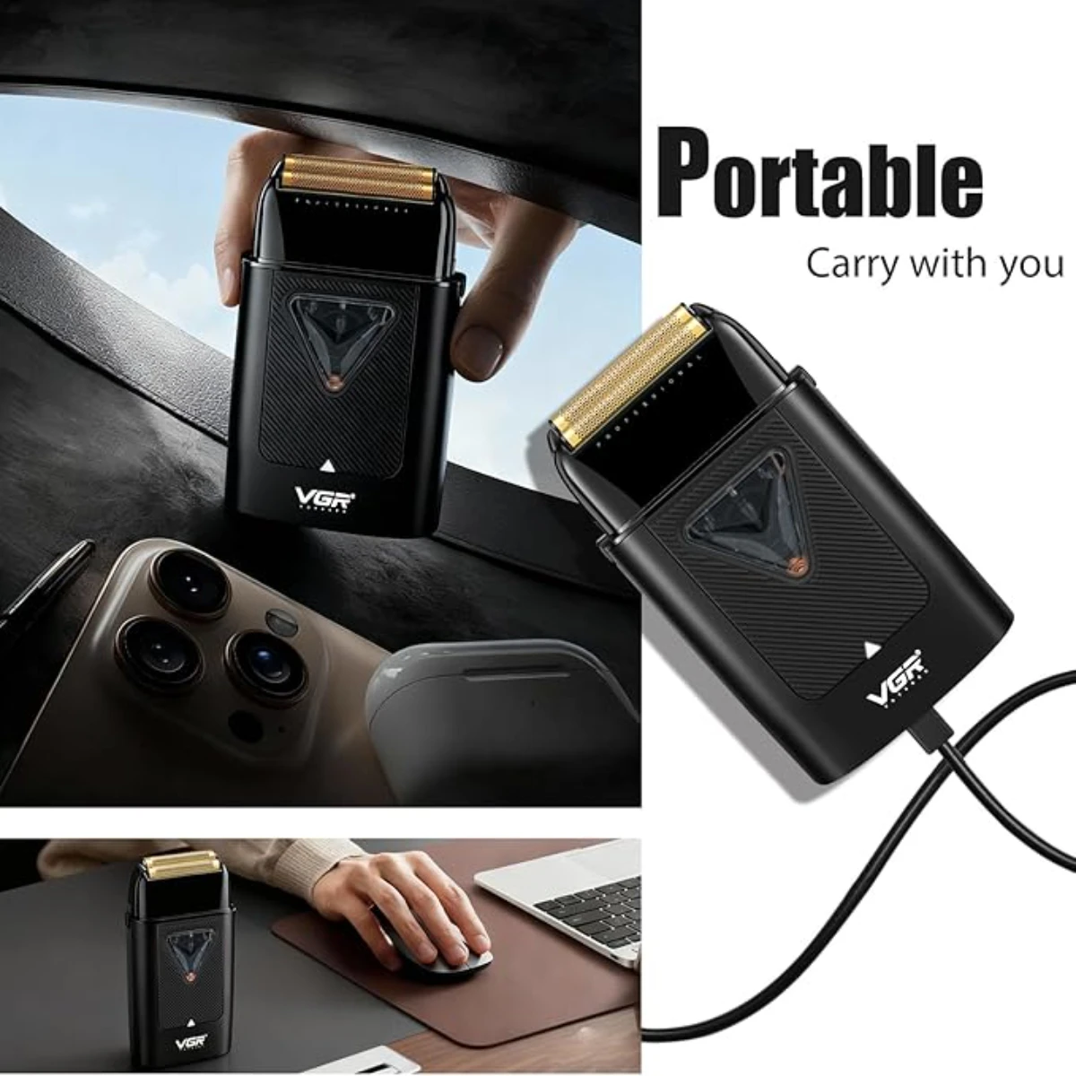 VGR 면도기 전기면도기 면도기 남성 전동면도기 바디트리머 전기 면도기 면도기 전문가용 수염 트리머 전기 면도기 10000 RPM 벡터 모터 면도기 면도기 남성용 포일 면도기 V-334