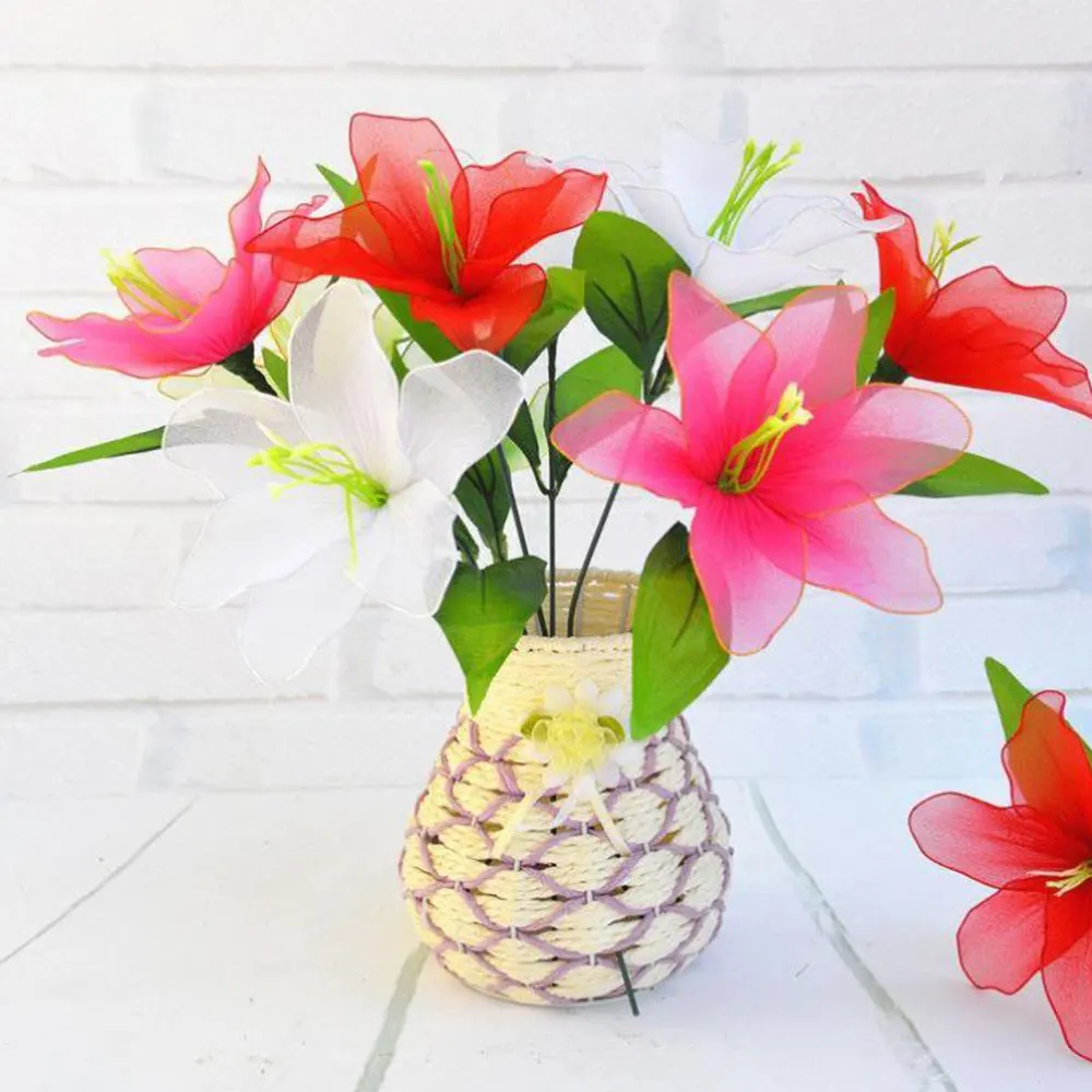 20Pcs/set Nylon Stocking Flower Making Material Handmade Craft Accessory Artificial Silk Ronde Flower Accessories For Home Decor