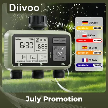 Diivoo timer per acqua da giardino timer per irrigazione automatico programmabile a 3 zone con ritardo pioggia irrigazione manuale/modalità automatica per prato 1