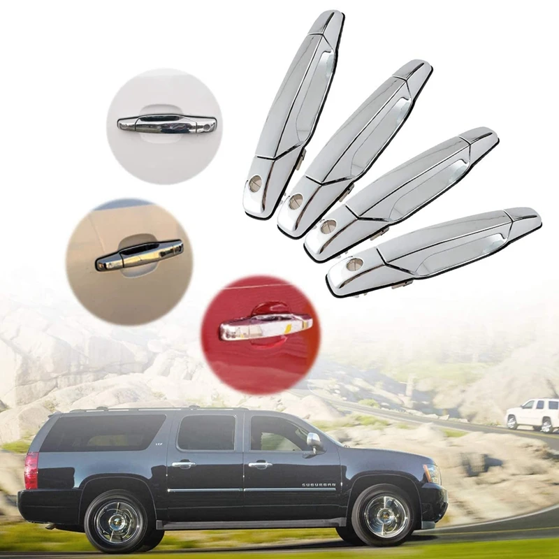 

4 Pcs/Set Exterior Door Handle Driver & Passenger For Cadillac Chevy Silverado GMC Sierra Yukon 22738721 15915659