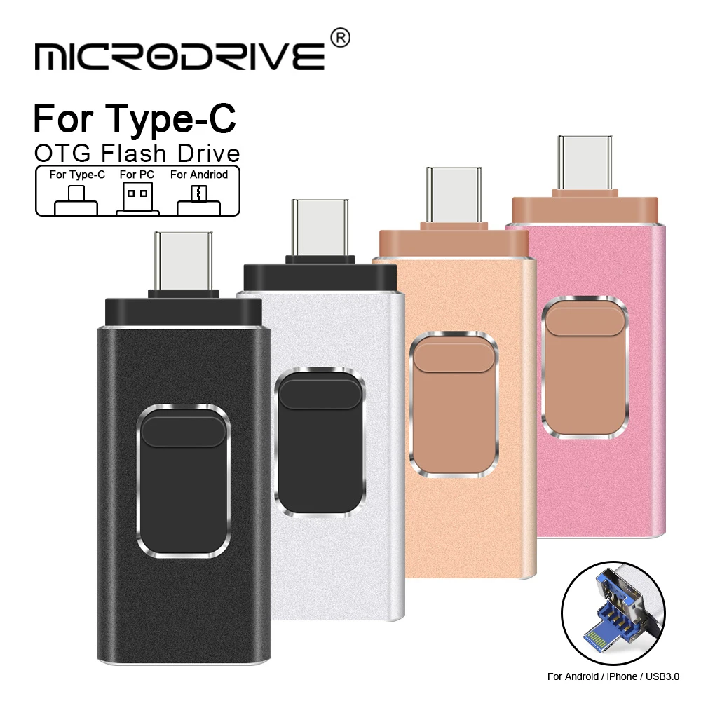 thumbnail image 4 of Memorias USB 4 en 1 tipo C compatibles con iPhone/iOS/Apple/iPad/Android y PC Memoria USB Jump Drive Lightning OTG 3.0 de 512 GB, 4 of 5