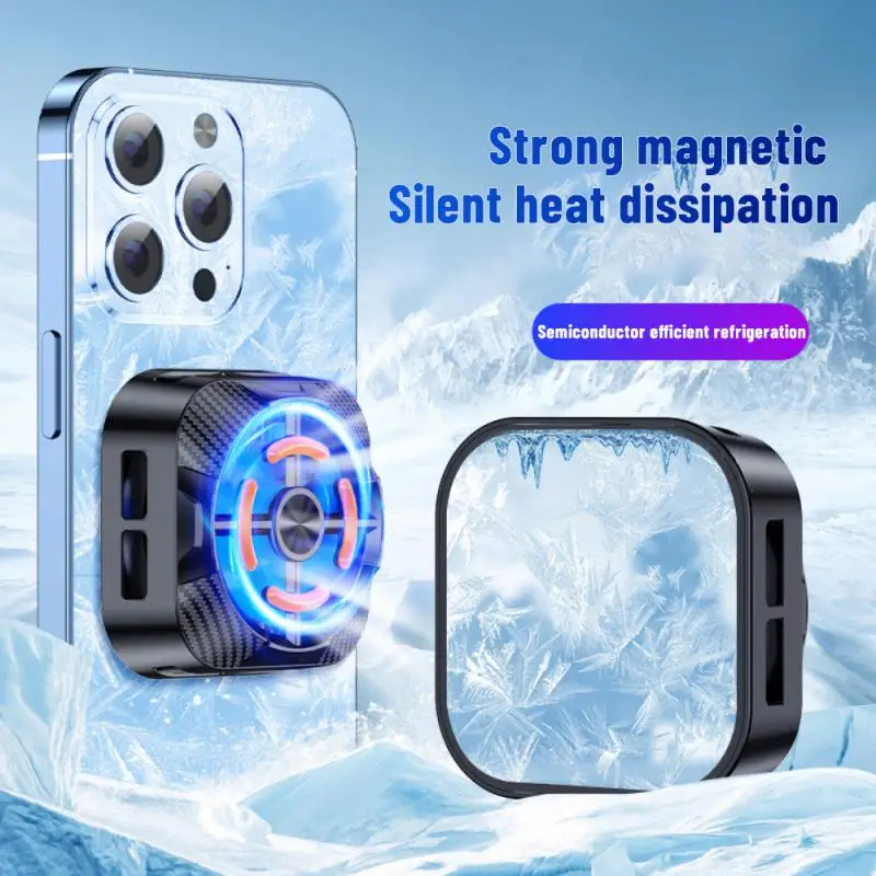 Magnetic Air Cooler For Cell Phone Radiator Mini Cooling Fan Coler With Back Clip For 13 14 Android Processor Cooler