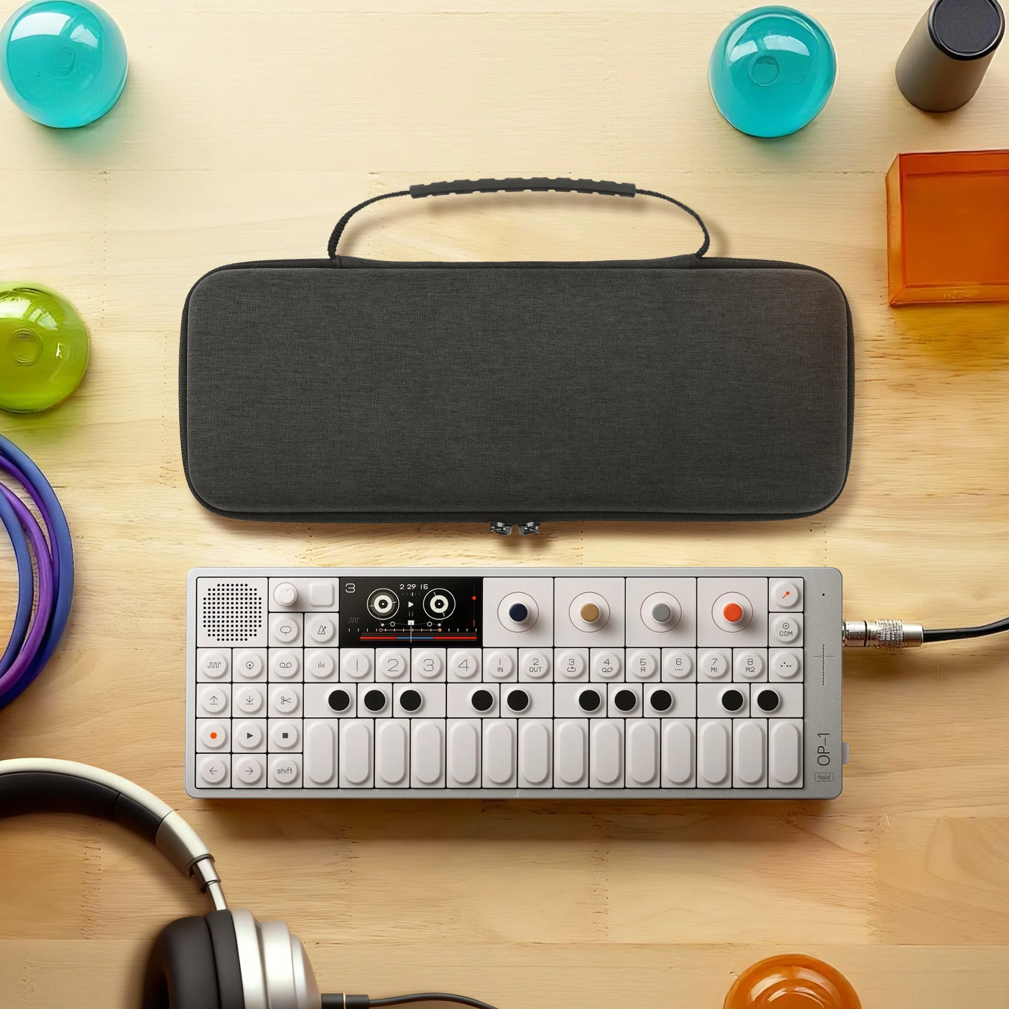 Hard Shell Travel Carrying Case, Drum Machine Bag Compatible with Teenage Engineering OP-1 Field