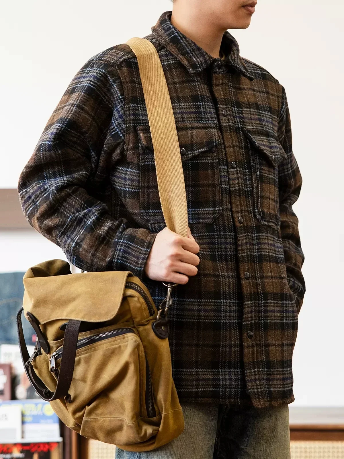 남성용 레드 토네이도 헤리티지 격자 무늬 셔츠 재킷, 캐주얼 캐주얼 캐주얼 재킷